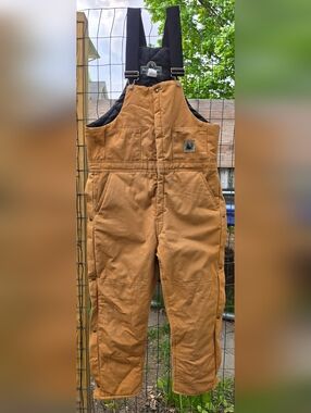 Berne Men's Canvas Quilt-Lined Duck Insulated Bib Overalls Workwear Large Short